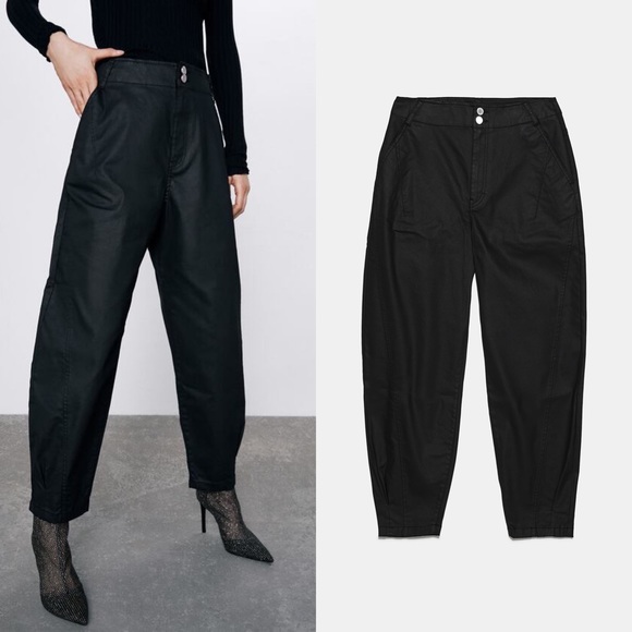 ثلاثي Egomania ضغط waxed trousers zara 
